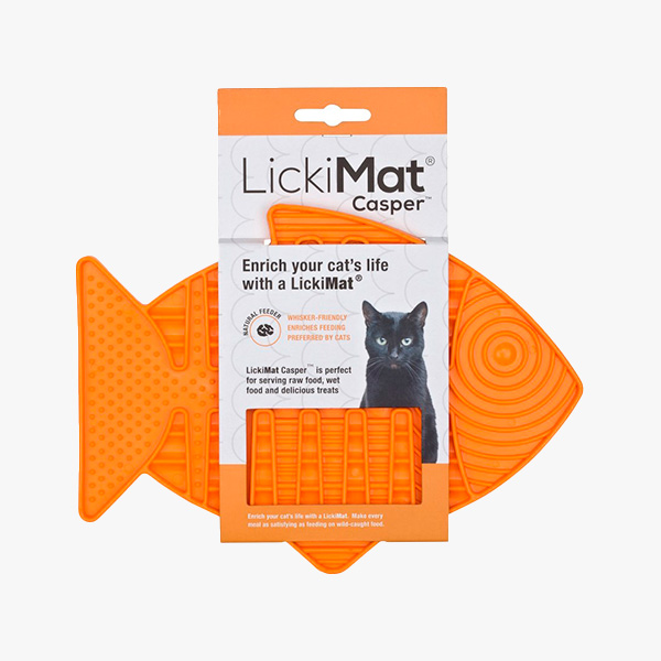 Miska dla kota niejadka LickiMat 22x15cm pomarańcz