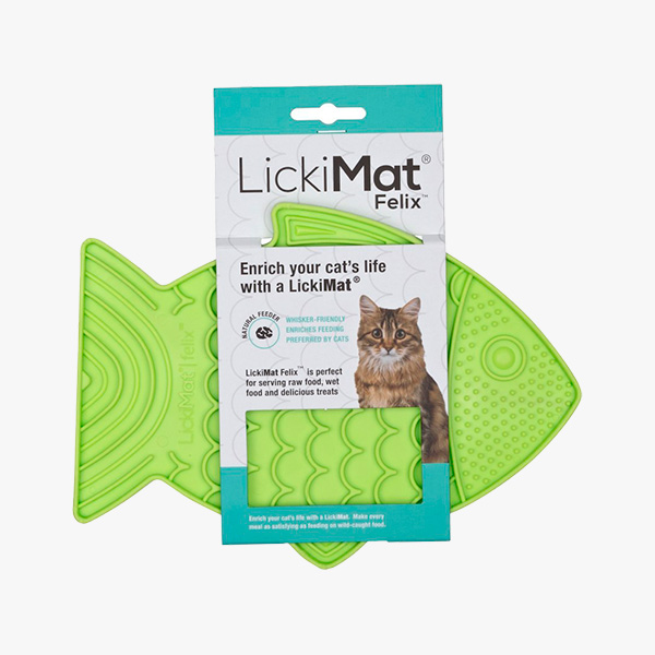 Miska LickiMat stymuluje umysł kota zielona 22x15 cm